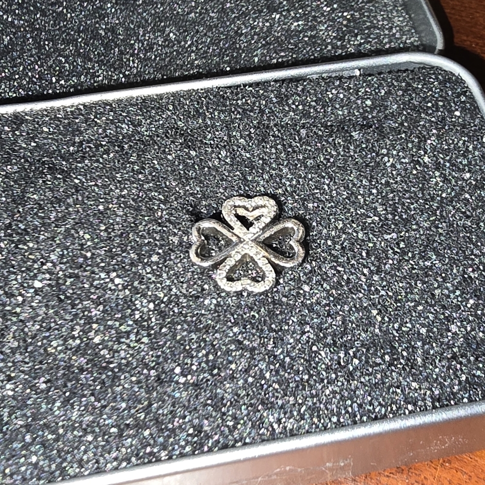 Silver Heart Clover Pendant